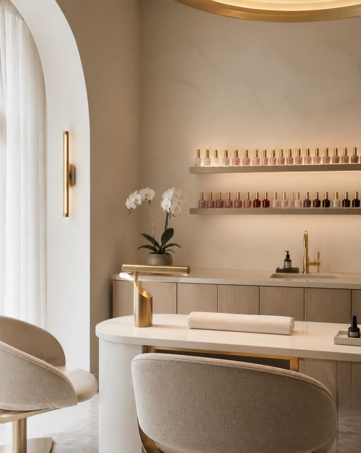 Interior of the Luxe Nails & Spa studio in soft daylight